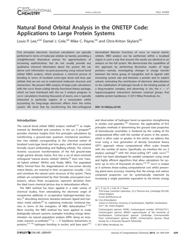 Natural Bond Orbital Analysis in the ONETEP Code: Applications to Large Protein Systems Louis P