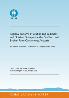 Regional Patterns of Erosion and Sediment and Nutrient Transport in the Goulburn and Broken River Catchments, Victoria