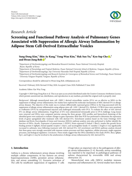 Screening and Functional Pathway Analysis of Pulmonary Genes