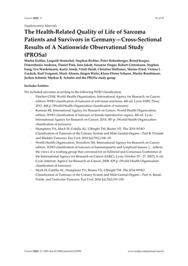 The Health-Related Quality of Life of Sarcoma Patients and Survivors In