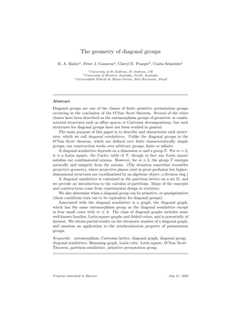 The Geometry of Diagonal Groups