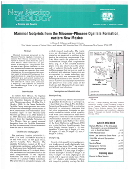 Mammal Footprints from the Miocene-Pliocene Ogallala