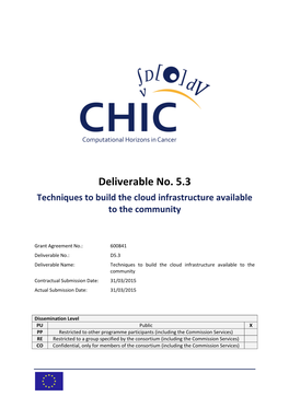 Deliverable No. 5.3 Techniques to Build the Cloud Infrastructure Available to the Community