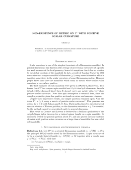 NON-EXISTENCE of METRIC on Tn with POSITIVE SCALAR