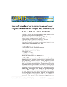 Key Pathways Involved in Prostate Cancer Based on Gene Set Enrichment Analysis and Meta Analysis