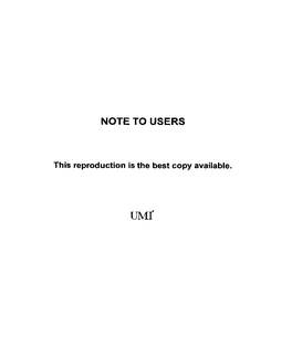 Note to Users