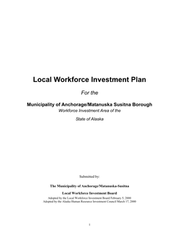 Local Workforce Investment Plan