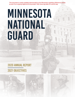 2020 Annual Report 2021 Objectives a Letter from the Adjutant General Maj