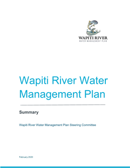 Wapiti River Water Management Plan Summary