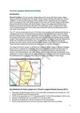 Church Langton Settlement Profile Introduction