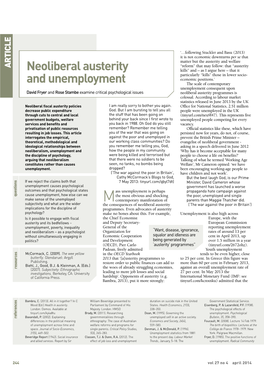 Neoliberal Austerity and Unemployment