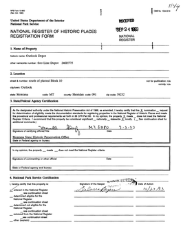 National Register of Historic Places Registration Form National Register