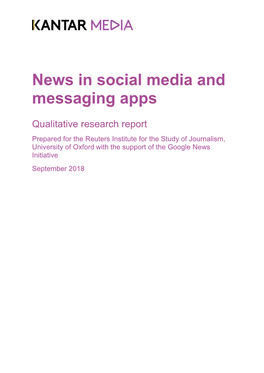 News in Social Media and Messaging Apps