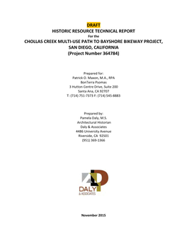 Historic Resources Assessment Report