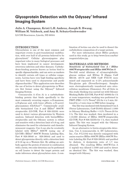 Glycoprotein Detection with the Odyssey Infrared Imaging System