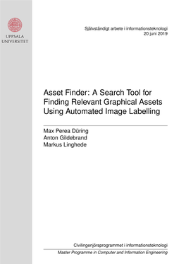 Asset Finder: a Search Tool for Finding Relevant Graphical Assets Using Automated Image Labelling