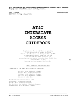 At&T Interstate Access Guidebook