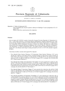 Provincia Regionale Di Caltanissetta Codice Fiscale E Partita IVA: 00115070856