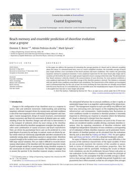 Beach Memory and Ensemble Prediction of Shoreline Evolution Near a Groyne