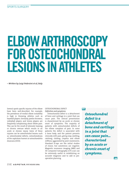 Elbow Arthroscopy for Osteochondral Lesions in Athletes