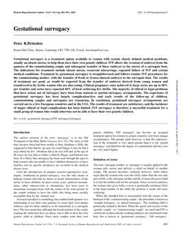 Gestational Surrogacy from Human Reproduction