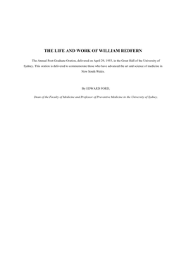 The Life and Work of William Redfern