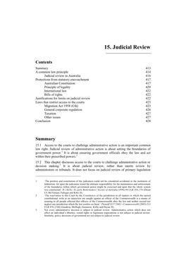 15. Judicial Review