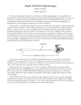 Depth of Field PDF Only