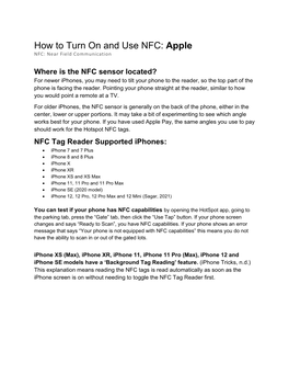 How to Turn on and Use NFC: Apple NFC: Near Field Communication