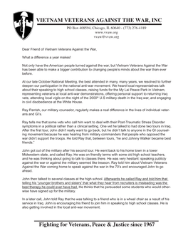 VVAW's December 2005 Letter