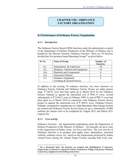 Chapter Viii : Ordnance Factory Organisation