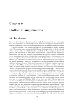 Colloidal Suspensions