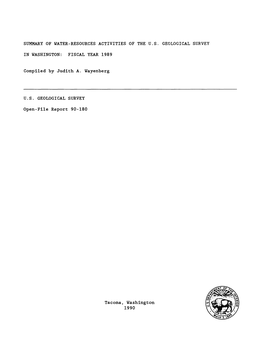 Tacoma, Washington 1990 DEPARTMENT of the INTERIOR