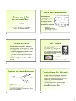 7. Gamma and X-Ray Interactions in Matter