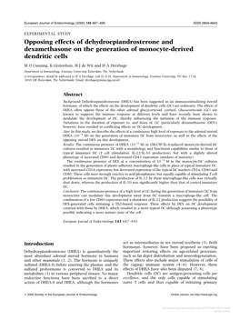 Opposing Effects of Dehydroepiandrosterone And