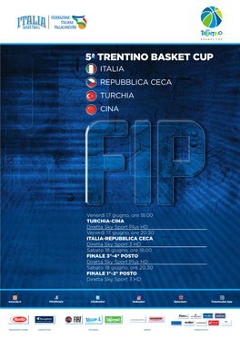 5ª Trentino Basket Cup Italia Repubblica Ceca Turchia Cina