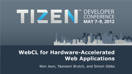 Webcl for Hardware-Accelerated Web Applications