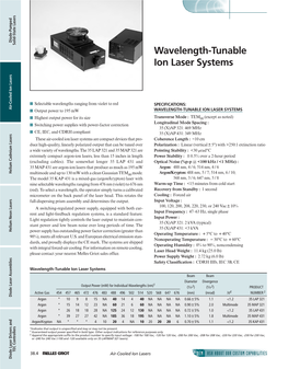 Wavelength-Tunable Ion Laser Systems