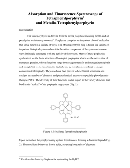 Electronic Spectroscopy of Free Base Porphyrins and Metalloporphyrins