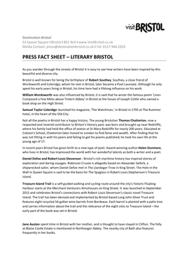 Press Fact Sheet – Literary Bristol