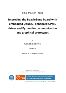Improving the Beaglebone Board with Embedded Ubuntu, Enhanced GPMC Driver and Python for Communication and Graphical Prototypes