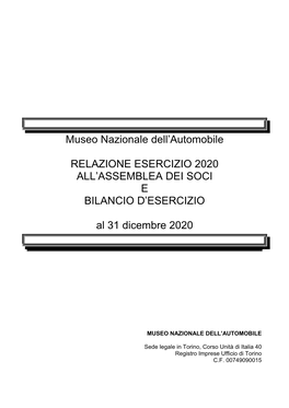 Anno 2020 Per Covid - Andamento Gestionale Primi Mesi Anno in Corso - Proposta Di Destinazione Risultato Di Gestione