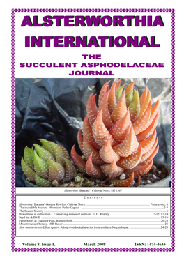 Volume 8. Issue 1. March 2008 ISSN: 1474-4635 Alsterworthia International