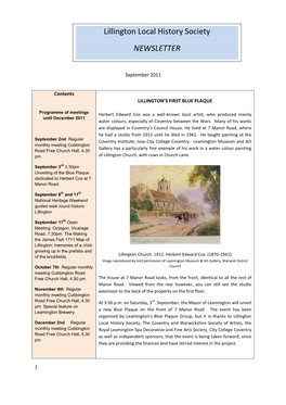 Lillington Local History Society NEWSLETTER