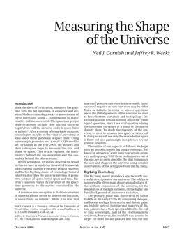 Measuring the Shape of the Universe Neil J