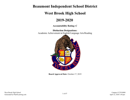 Personnel for West Brook High School: 37 Title I Schoolwide Elements 38 ELEMENT 1