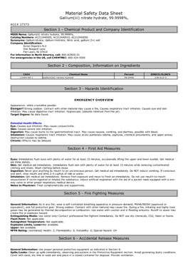 Material Safety Data Sheet