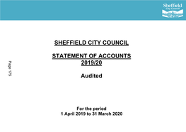 Sheffield City Council Statement of Accounts 2019/20