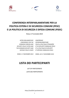 Lista Dei Partecipanti