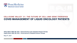 Covid Management of Liquid Oncology Patients